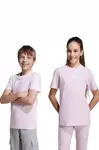 Dětské bavlněné tričko adidas růžová barva, s aplikací, JW0004
