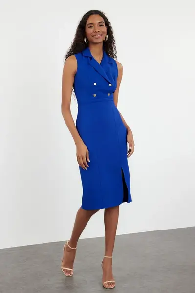 Trendyol Saks Straight Pencil Skirt Woven Dress