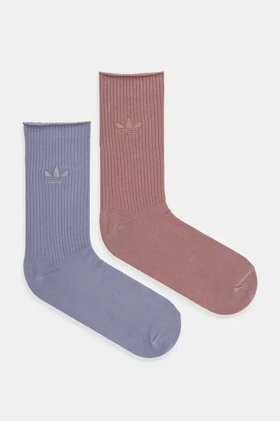 Ponožky adidas Originals Trefoil  2-pack dámské, oranžová barva, JW8001