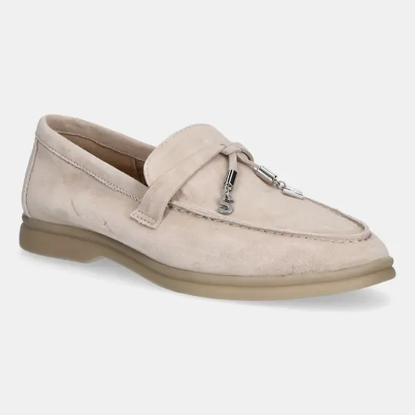 Semišové mokasíny Steve Madden Portland dámské, béžová barva, na plochém podpatku, 11003148