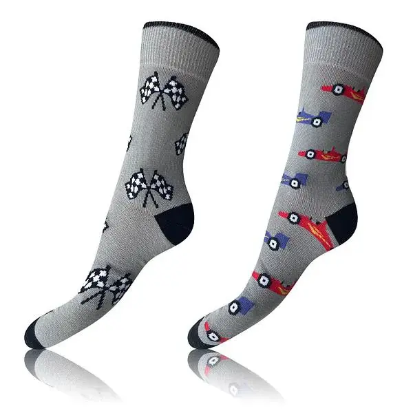 Bellinda 
CRAZY SOCKS 2x - Happy Socks 2 Pairs - Grey - Red - Dark Blue