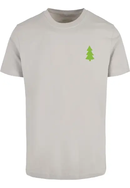 Merchcode Tričko 'Christmas Vibes'  sivá / zelená / červená