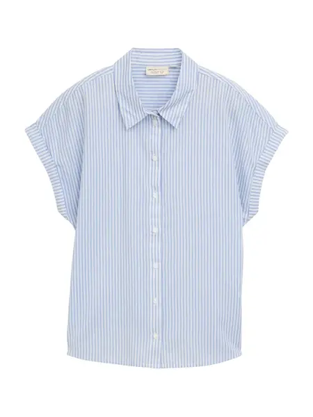 TOM TAILOR DENIM Blúzka  modrosivá / biela