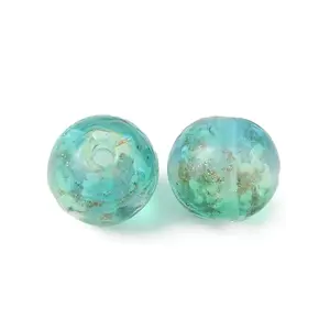 Handmade Gold Sand Lampwork Beads