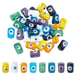 32Pcs 8 Colors Handmade Evil Eye Lampwork Beads