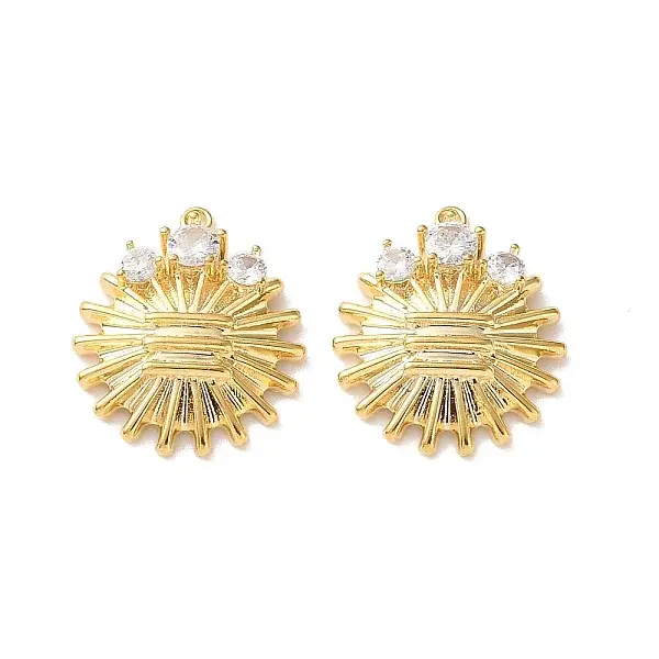Brass Micro Pave Clear Cubic Zirconia Pendants