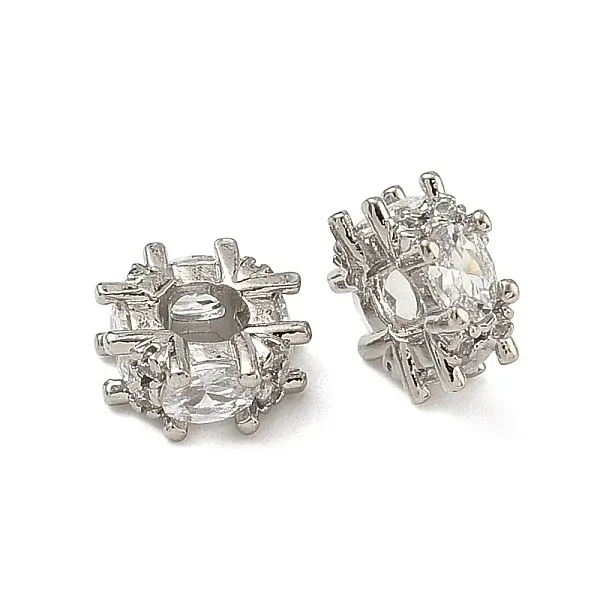 Brass Clear Cubic Zirconia Beads