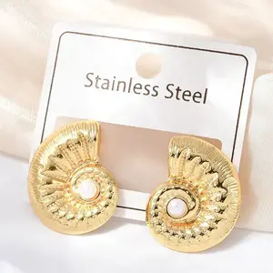 304 Stainless Steel ABS Plastic Pearl Stud Earrings