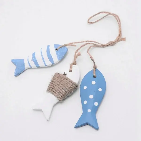 Mediterranean Style Natural Wood Pendant Ornaments