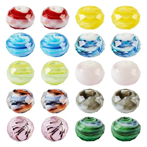 20Pcs 10 Colors Handmade Lampwork Beads