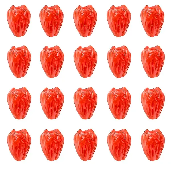 20Pcs Opaque Resin Flower Rose Beads