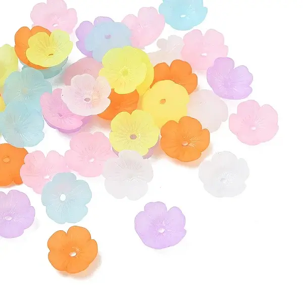 5-Petal Transparent Acrylic Bead Caps