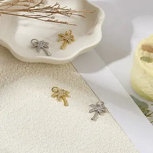4Pcs 2 Colors Brass Micro Pave Cubic Zirconia Pendants
