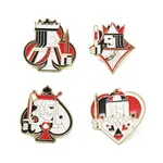 Playing Card King Theme Printed Alloy Alloy Lapel Pin Backs for Backpack Clothes