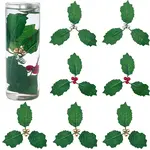 45Pcs Foam & Cloth Artificial Holly Leaves
