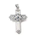 Brass Micro Pave Blue Cubic Zirconia Pendants
