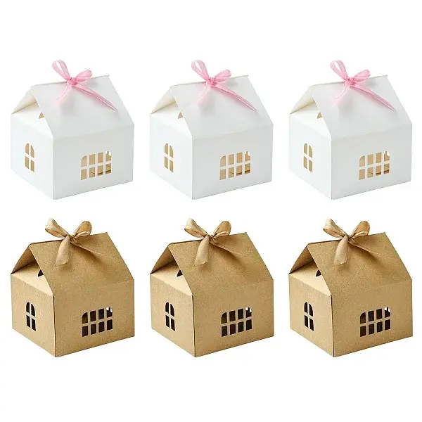 20 Sets 2 Colors House Shape Paper Jewelry Storage Gift Box