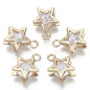 Brass Micro Cubic Zirconia Charms