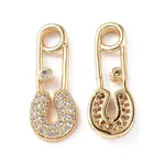Brass Micro Pave Clear Cubic Zirconia Pendants