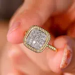 Brass Micro Pave Cubic Zirconia Finger Rings for Women