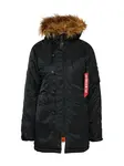 ALPHA INDUSTRIES Zimná bunda  hnedá melírovaná / čierna