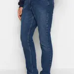 Trendyol tmavě modré rovné džíny Denim kalhoty