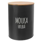 Kulatá plechová dóza HRUBÁ MOUKA Black