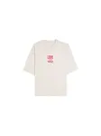 Bershka Tričko  grafitová / sivobéžová / čerešňová