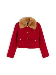 TOMMY HILFIGER Prechodná bunda  svetlohnedá / červená