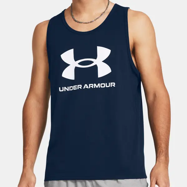 Under Armour Tílko UA SPORTSTYLE LOGO TANK-BLU - Pánské