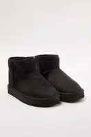 Trendyol Black Fur Lined Round Toe Flatform Heeled Women's Boots