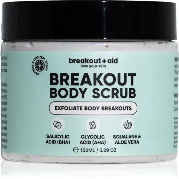 breakout + aid Body Scrub tělový peeling proti akné 150 ml