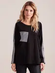 Černá oversize halenka se stříbrnými vsadkami