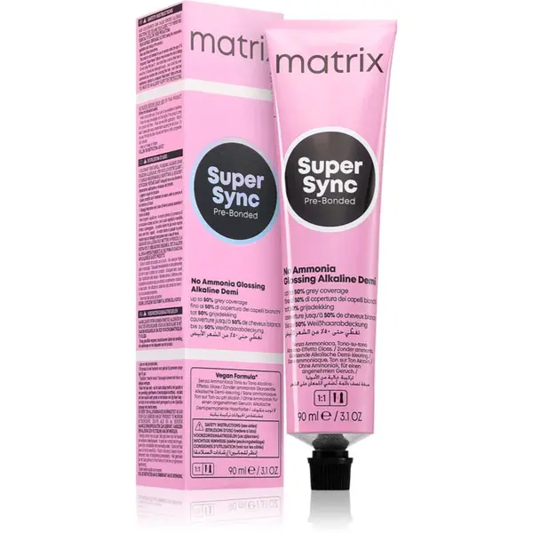 Matrix Super Sync Pre-Bonded demipermanentní barva na vlasy odstín 8A Ash Light Blonde 90 ml