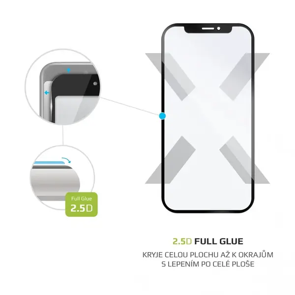 Tvrzené sklo FIXED Full-Cover pro Motorola Moto E6s 2020, černé