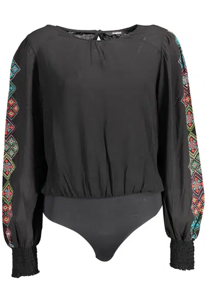 Černé dámské body s balonovými rukávy Desigual Candy - Dámské