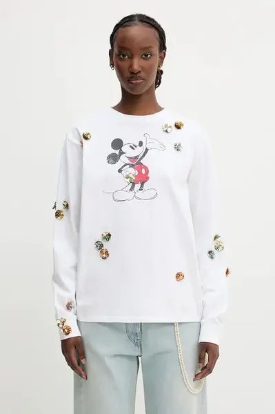 Bavlněné tričko s dlouhým rukávem Coperni x Disney Mickey Long-Sleeved