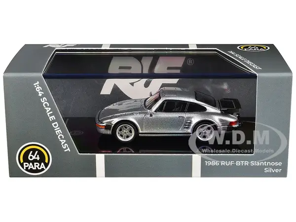 1986 RUF BTR Slantnose Silver Metallic 1/64 Diecast Model Car by Paragon Models