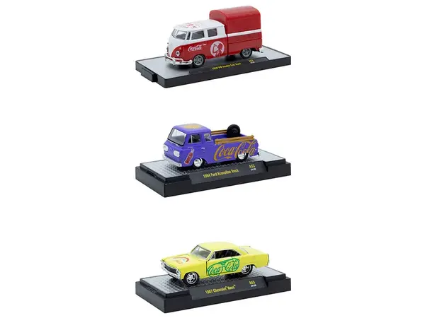 "Coca-Cola" Set of 3 pieces Release 53 Limited Edition to 10000 pieces Worldwide 1/64 Diecast Model Cars by M2 Machines