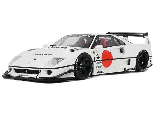 2023 LB-Works F40 White with Graphics 1/18 Model Car by GT Spirit