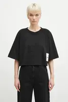 Bavlnené tričko Fiorucci Logo Label Cropped Padded