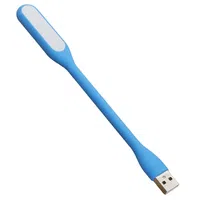 Portable USB LED Reading Light with Flexible Arm Mini Night Lamp for Laptop Desktop - Blue