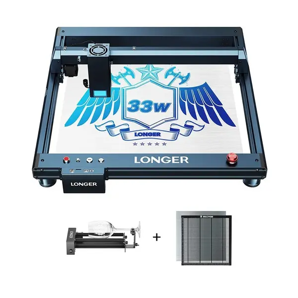 LONGER Laser B1 30W Laser Engraver + Laser Bed + Rotary Roller with Bracket
