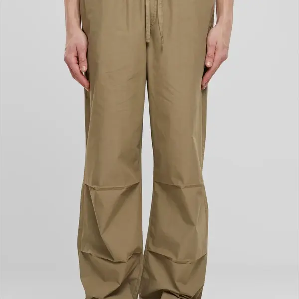 Pánské široké popelínové kalhoty - khaki