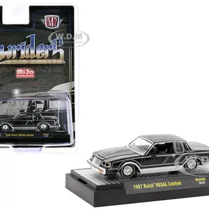 1987 Buick Regal Limited Lowrider Black with Silver Graphics "Lowriders" Limited Edition to 5500 pieces Worldwide 1/64 Diecast Model Car by M2 Machin