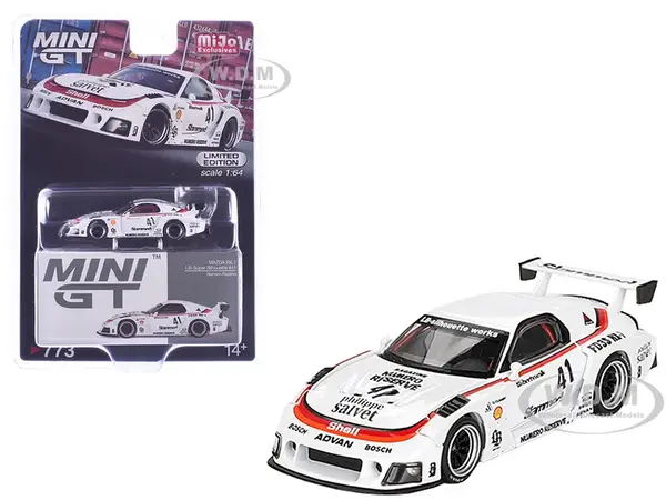 Mazda RX-7 LB-Super Silhouette 41 "Numero Reserve" White Limited Edition 1/64 Diecast Model Car by Mini GT