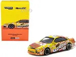 Nissan Silvia (S14) Vertex RHD (Right Hand Drive) "Hai Dudu - IMX Special Edition" Yellow and Orange with Graphics "Global64" Series 1/64 Diecast Mod