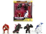 Set of 4 Diecast Figures "Godzilla x Kong The New Empire" (2024) Movie "Metalfigs" Series Diecast Models by Jada