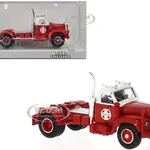 1953 B-61 Truck Tractor Red and White "Santa Fe" 1/87 (HO) Scale Model Car by Brekina