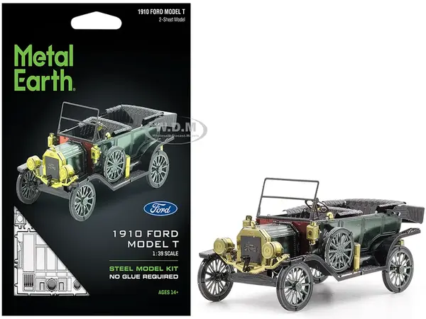 Model Kit 1910 Ford Model T Green (Moderate Difficulty) Steel Model by Metal Earth
